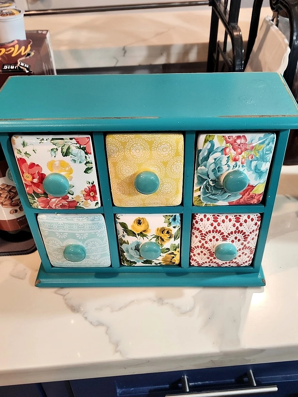 The Pioneer Woman Six Drawer Organizer Blue Floral